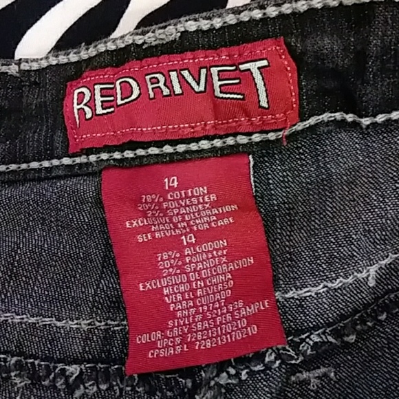 Girl's Red Rivet Jeans - Picture 6 of 6